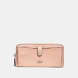 MULTIFUNCTION WALLET WITH DAISY BUNDLE PRINT - COACH f29927 - LIGHT PINK MULTI/SILVER