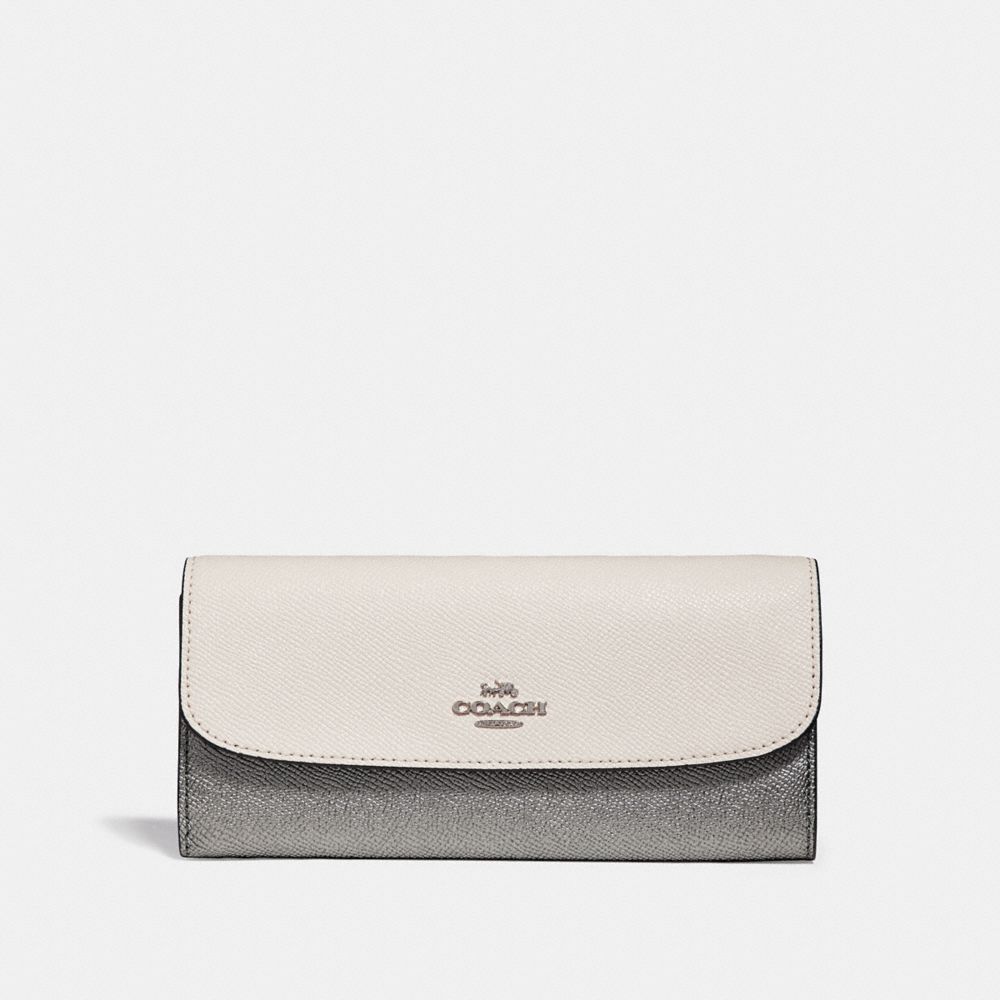 COACH SOFT WALLET IN COLORBLOCK - CHALK MULTI/SILVER - F29938