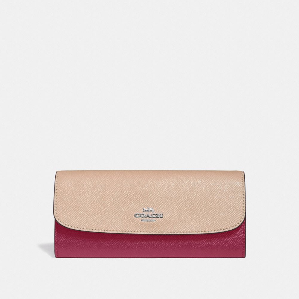 SOFT WALLET IN COLORBLOCK - SILVER/PINK MULTI - COACH F29938
