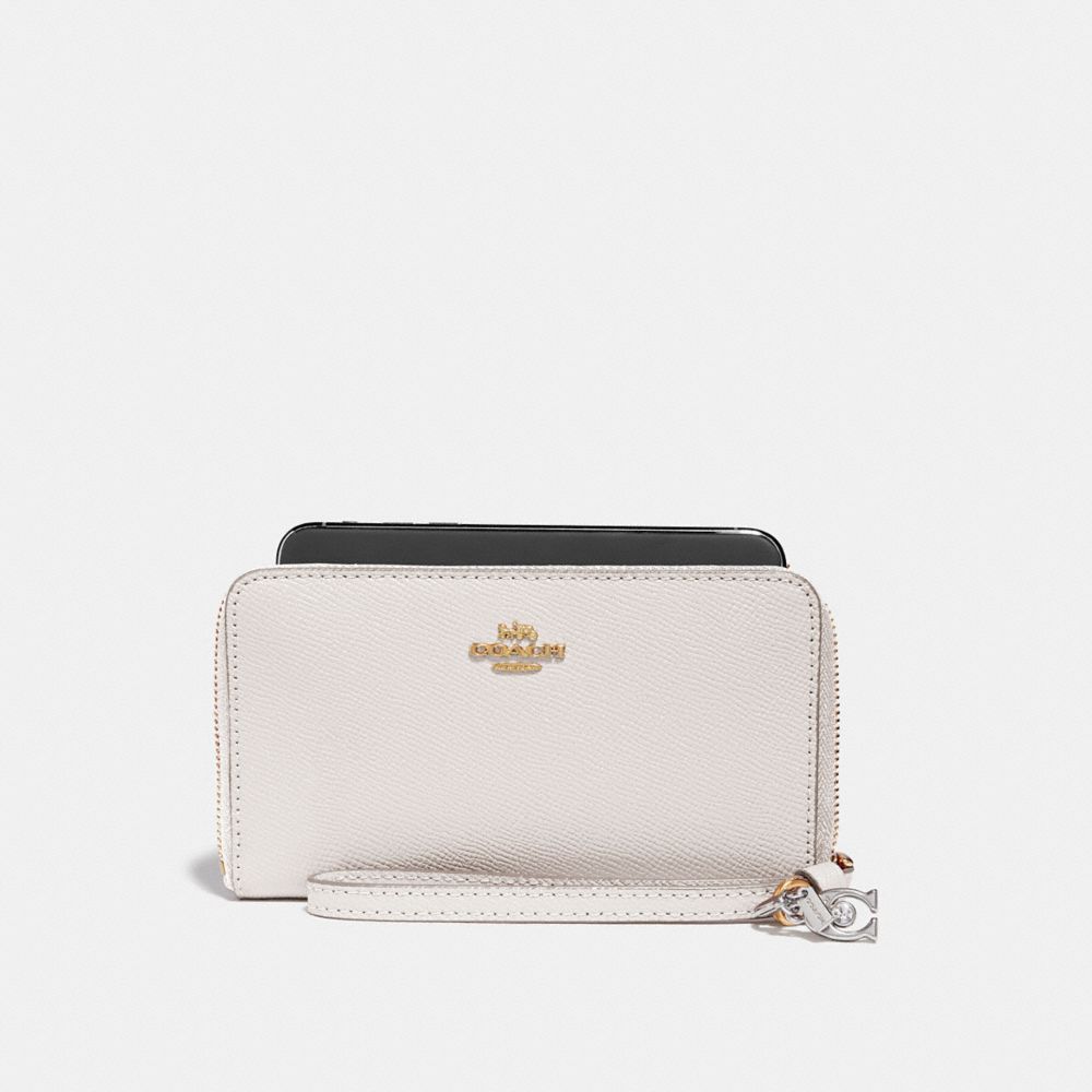 COACH f29943 PHONE WALLET WITH CHARMS CHALK/IMITATION GOLD