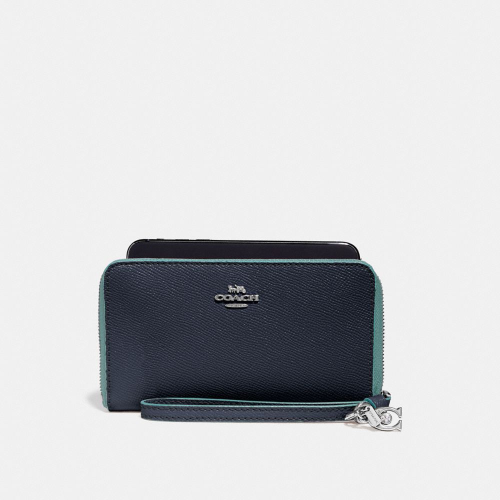 PHONE WALLET WITH CHARMS - f29943 - MIDNIGHT NAVY/SILVER