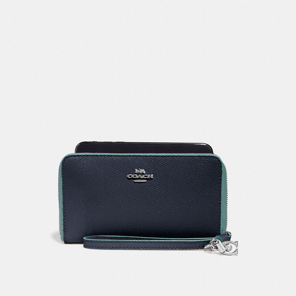 COACH F29943 Phone Wallet With Charms MIDNIGHT NAVY/SILVER