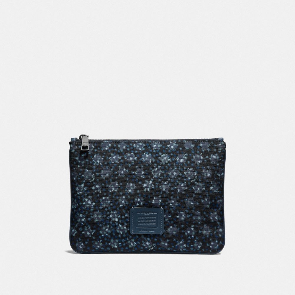 COACH F29973 - MULTIFUNCTIONAL POUCH WITH OMBRE STAR PRINT BLACK/NAVY