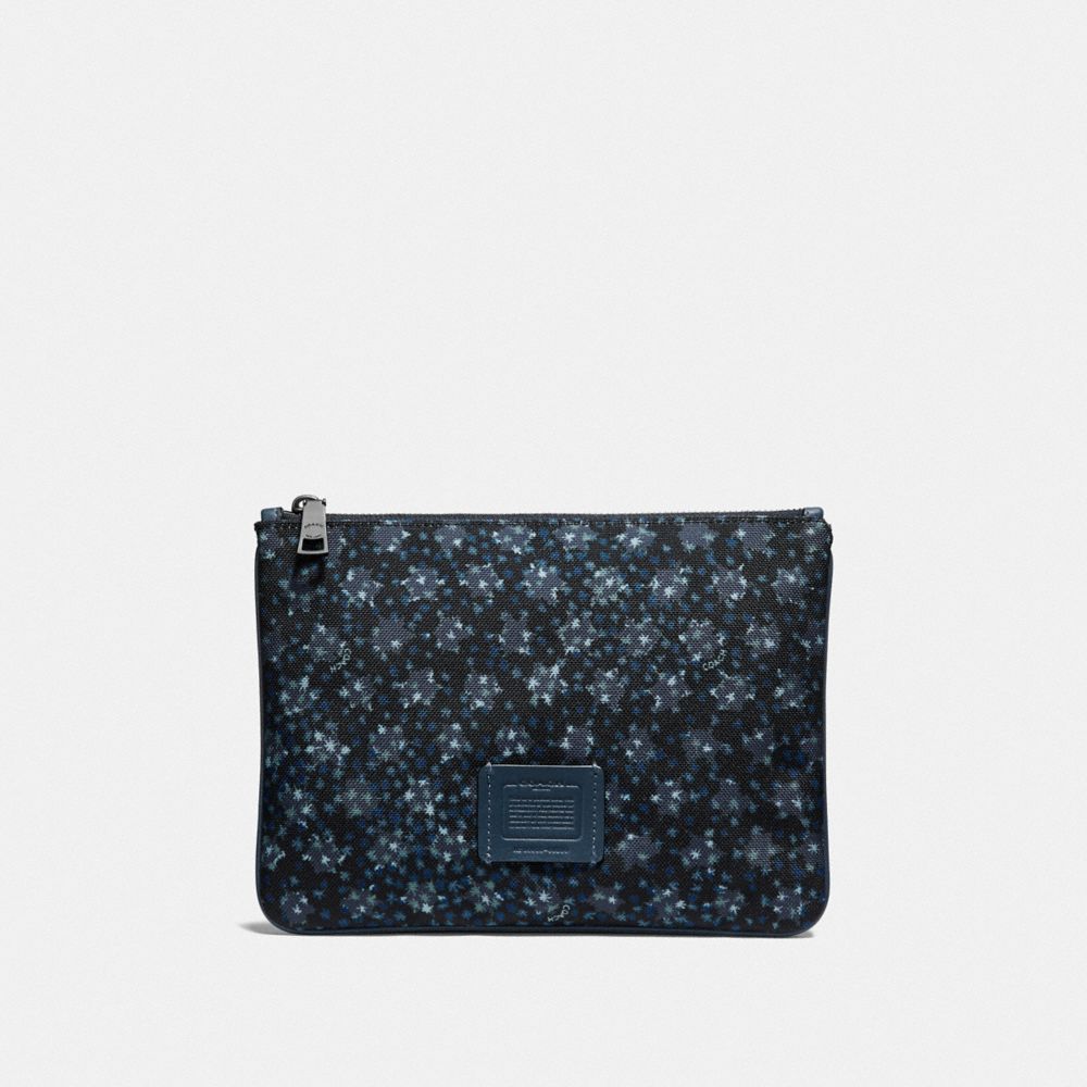 COACH MULTIFUNCTIONAL POUCH WITH OMBRE STAR PRINT - BLACK/NAVY - F29973