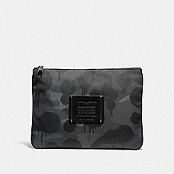 COACH F29976 - LARGE MULTIFUNCTIONAL POUCH WITH WILD BEAST PRINT CHARCOAL