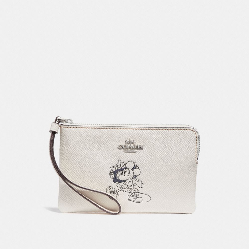 CORNER ZIP WRISTLET WITH MINNIE MOUSE MOTIF - f30004 - SILVER/CHALK