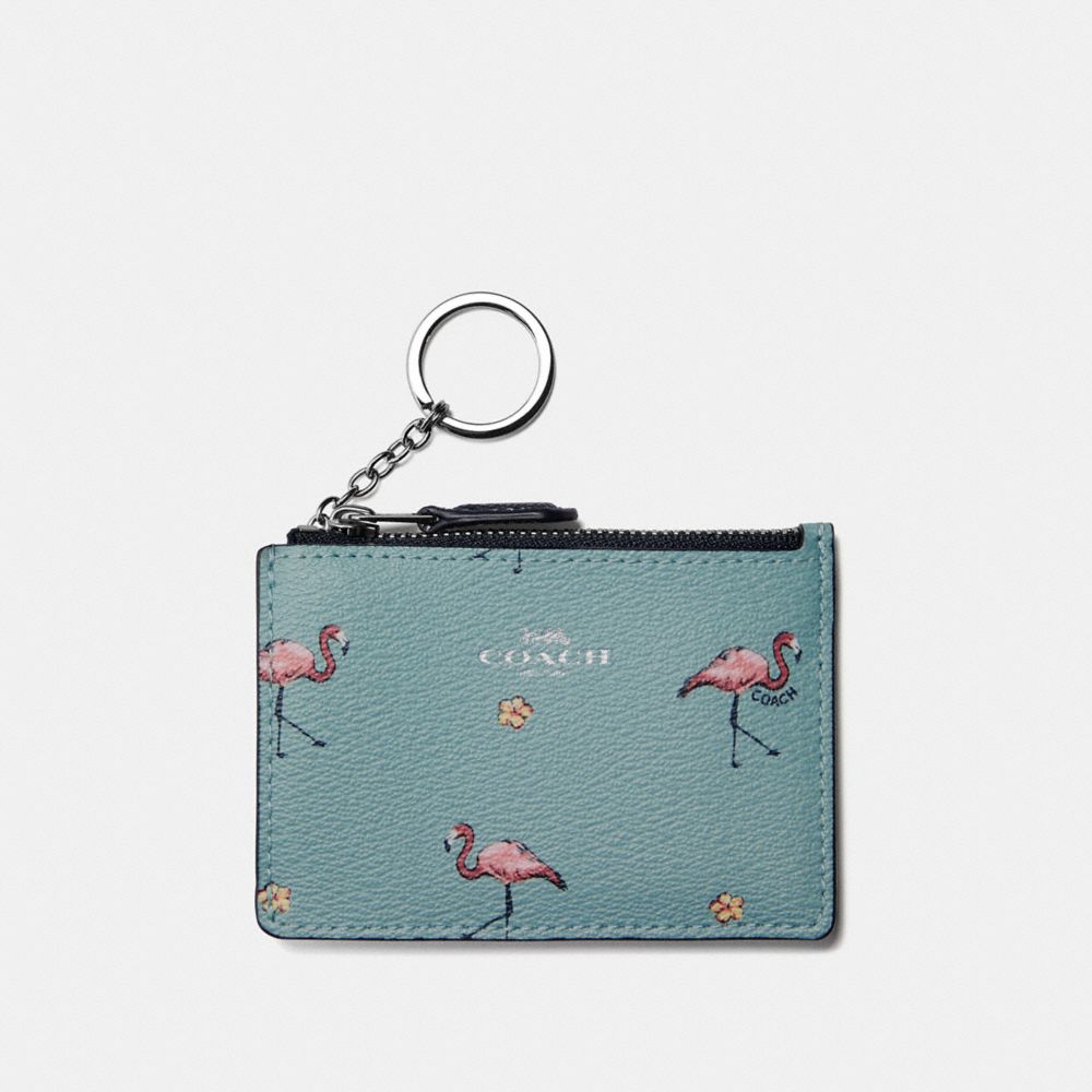 COACH F30045 Mini Id Skinny With Flamingo Print SVNGV