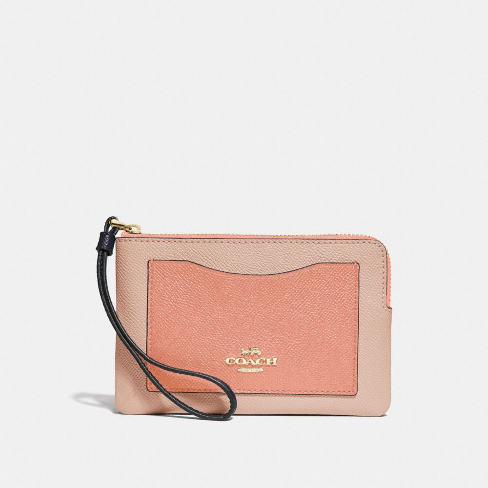 CORNER ZIP WRISTLET IN COLORBLOCK - SUNRISE MULTI/LIGHT GOLD - COACH F30048