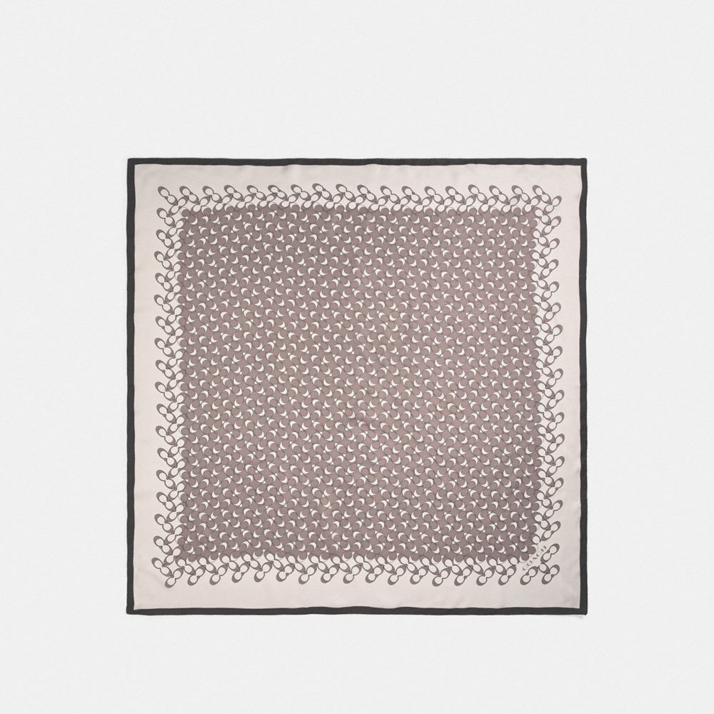 SIGNATURE SILK SQUARE SCARF - F30067 - GREY BIRCH