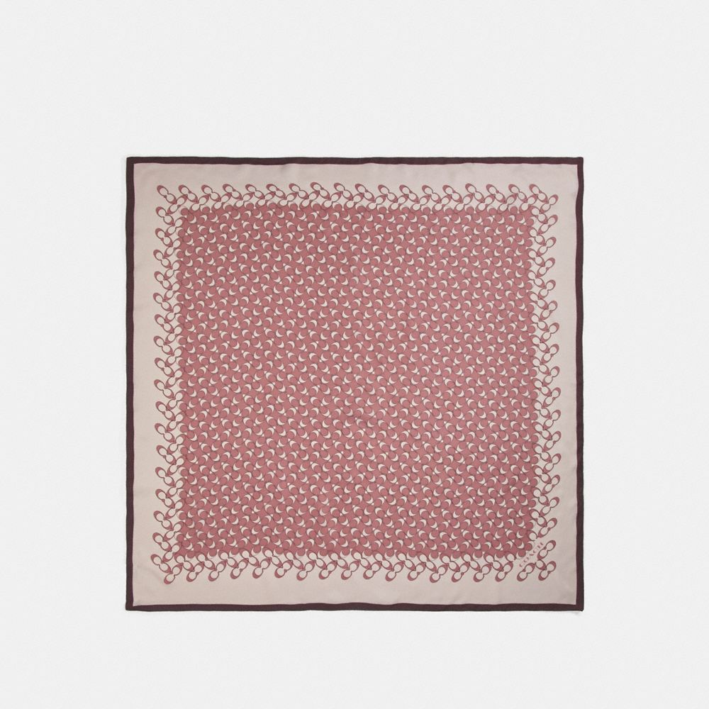 COACH F30067 - SIGNATURE SILK SQUARE SCARF VINTAGE PINK