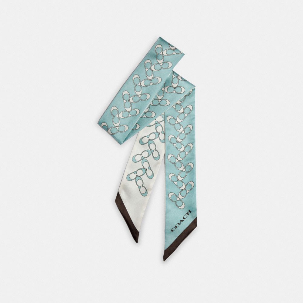 SIGNATURE SKINNY SCARF - F30068 - AQUAMARINE