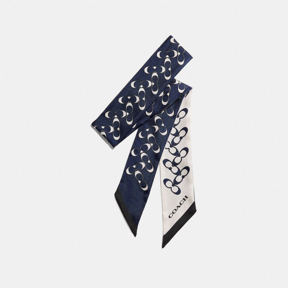 COACH F30068 - SIGNATURE SKINNY SCARF MIDNIGHT NAVY