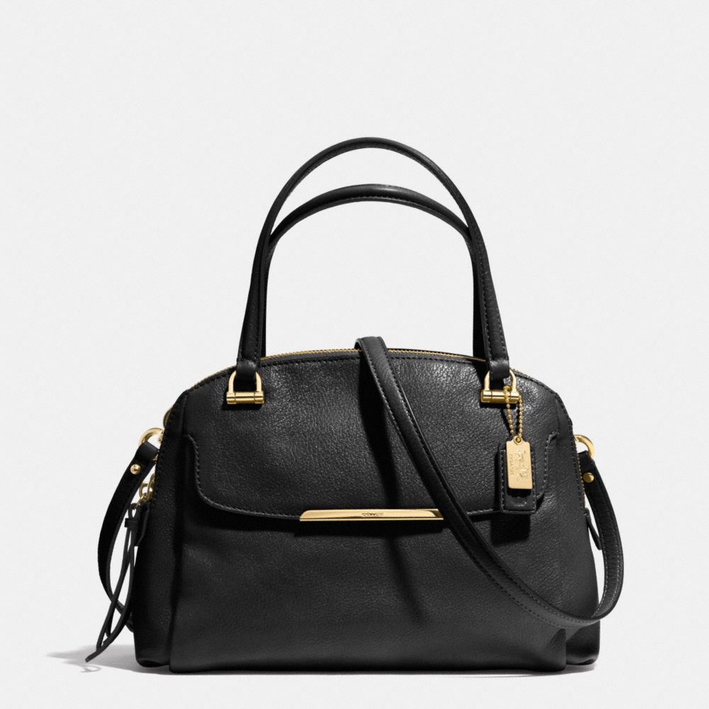 MADISON LEATHER SMALL GEORGIE SATCHEL - f30081 -  LIGHT GOLD/BLACK