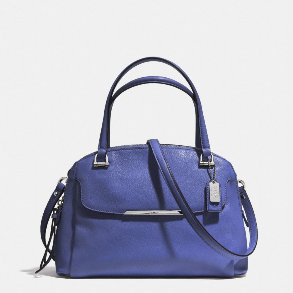 MADISON LEATHER SMALL GEORGIE SATCHEL - f30081 - SILVER/LACQUER BLUE