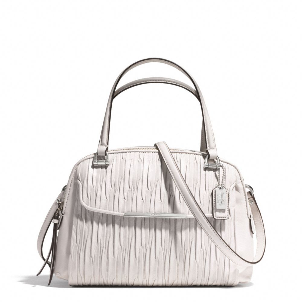 MADISON LEATHER SMALL GEORGIE SATCHEL - SILVER/PARCHMENT - COACH F30086