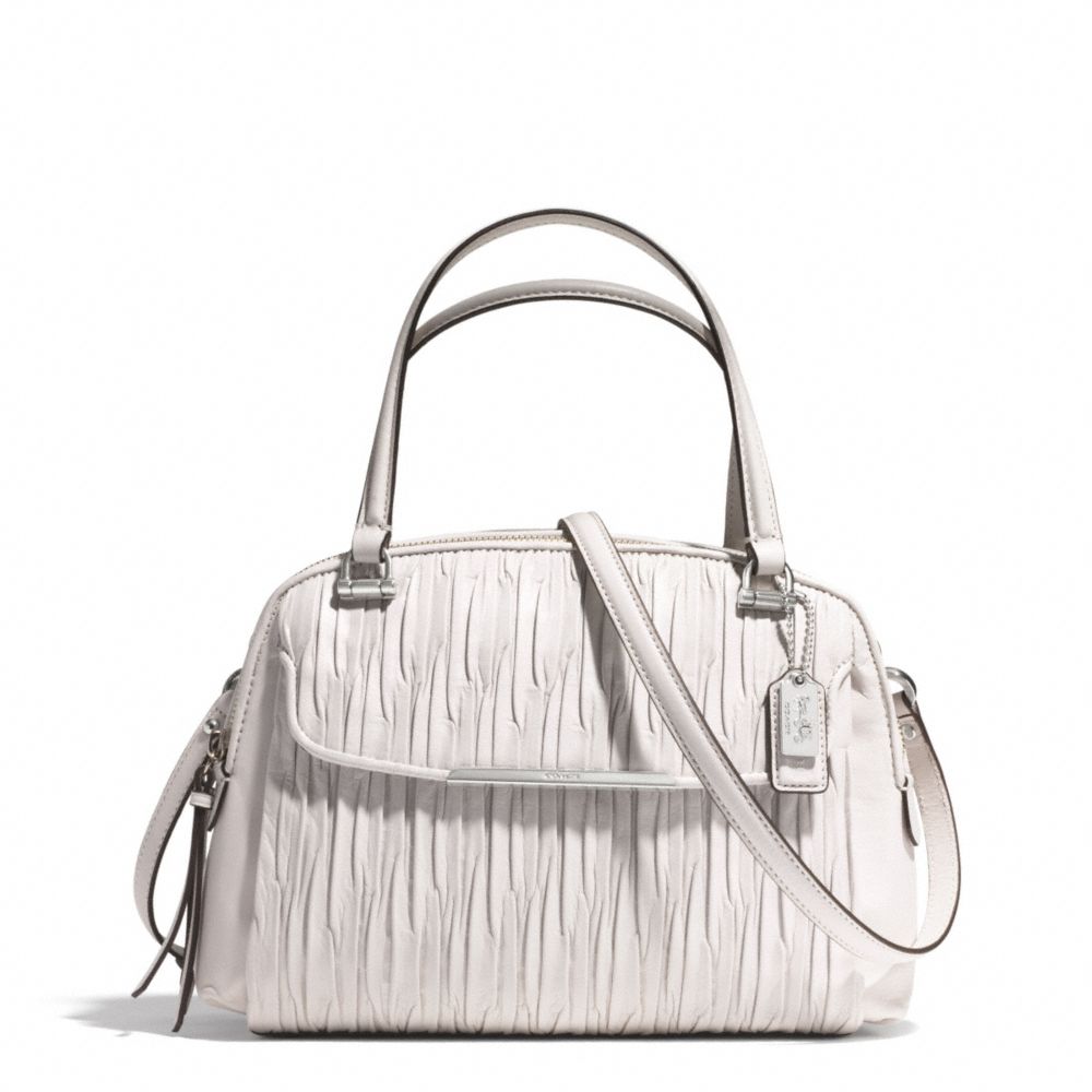 COACH F30086 Madison Leather Small Georgie Satchel SILVER/PARCHMENT