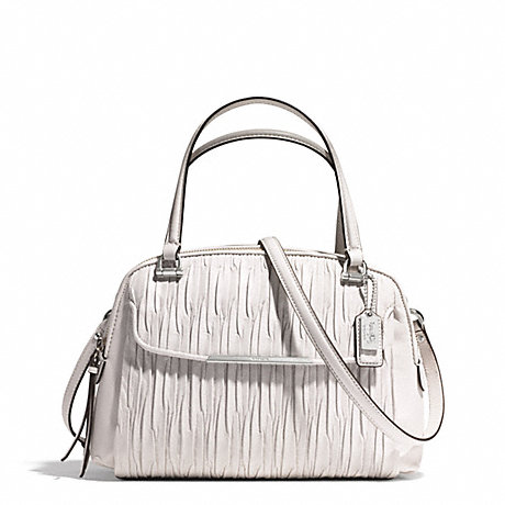 COACH MADISON LEATHER SMALL GEORGIE SATCHEL - SILVER/PARCHMENT - f30086