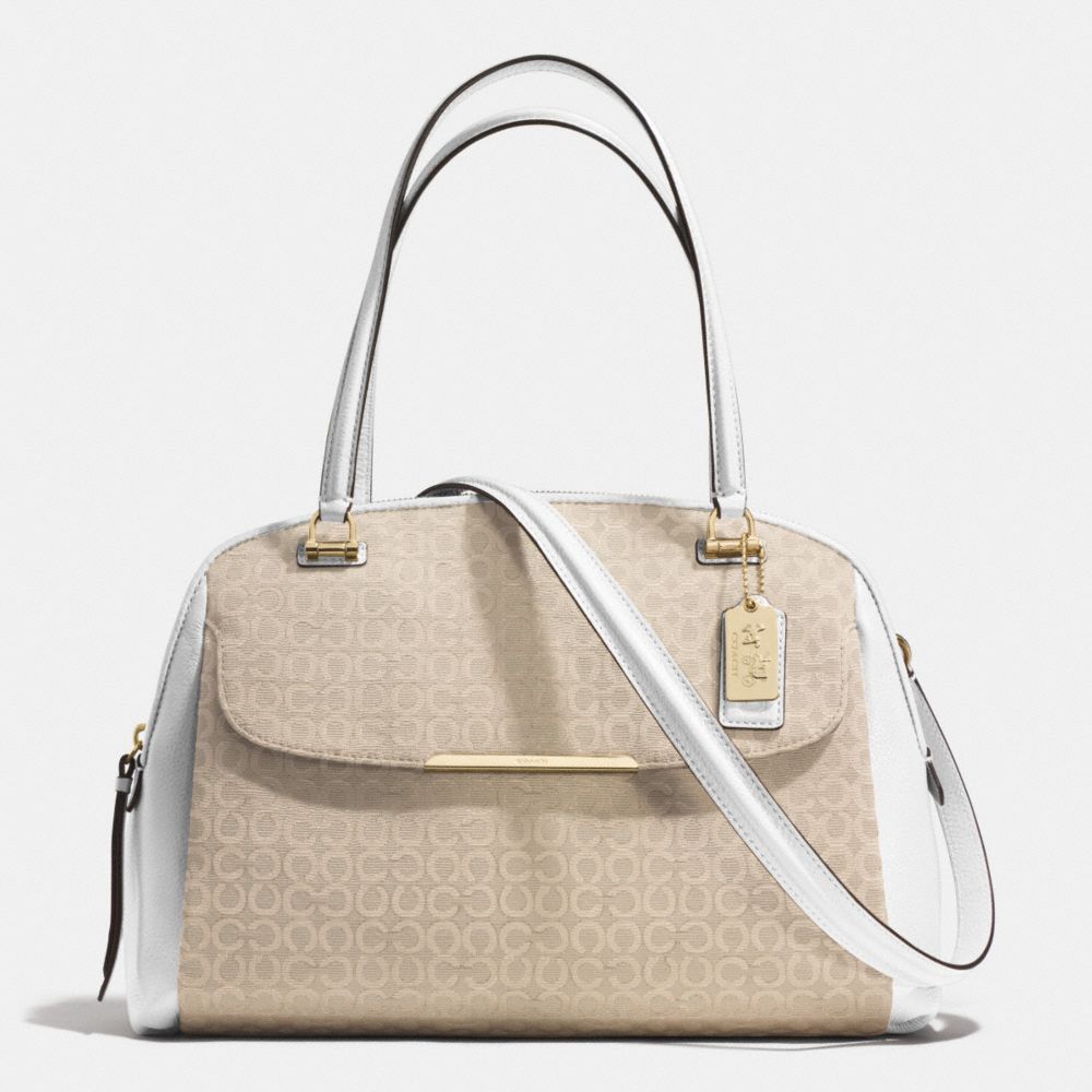 COACH F30094 MADISON ART NEEDLEPOINT FABRIC GEORGIE SATCHEL LIGHT-GOLD/LIGHT-GOLDGHT-KHAKI/WHITE