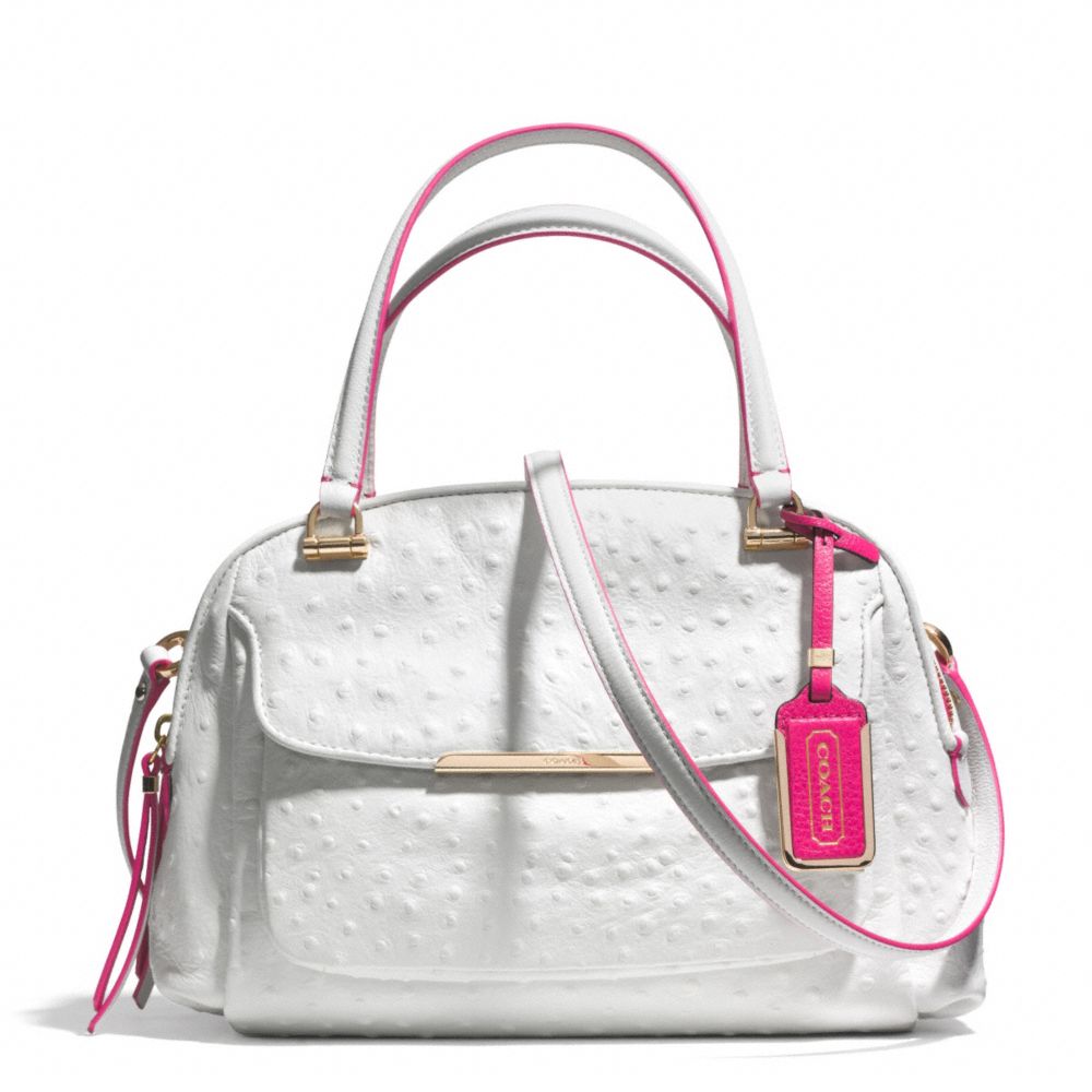 COACH f30116 MADISON OSTRICH EMBOSSED EDGEPAINT LEATHER SMALL GEORGIE SATCHEL LICNV