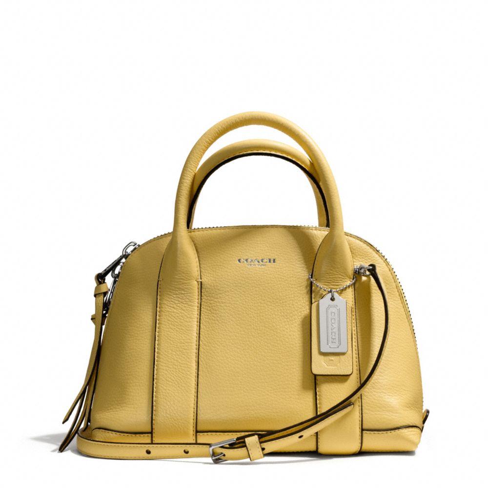 COACH F30143 - BLEECKER MINI PRESTON SATCHEL IN PEBBLE LEATHER  SILVER/PALE LEMON