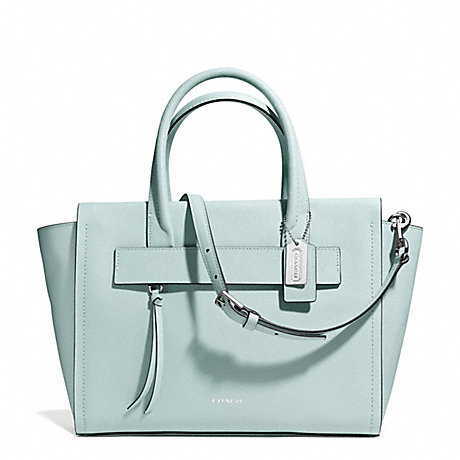 COACH F30149 BLEECKER RILEY CARRYALL IN SAFFIANO LEATHER -SILVER/DUCK-EGG-BLUE