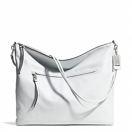 COACH F30156 BLEECKER PEBBLE LEATHER LARGE DAILY SHOULDER BAG SILVER/WHITE