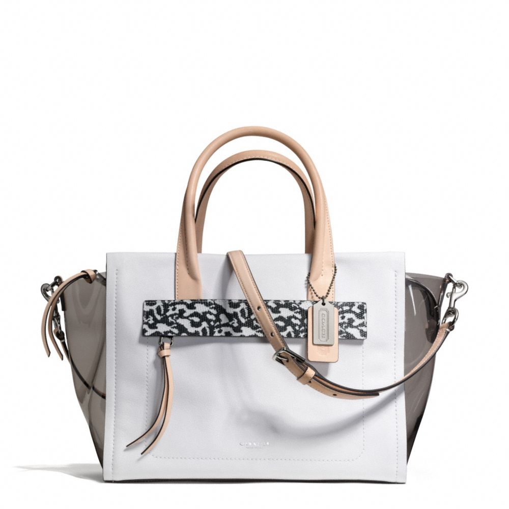 BLEECKER RILEY CARRYALL IN MIXED MEDIA - SILVER/SMOKE - COACH F30161