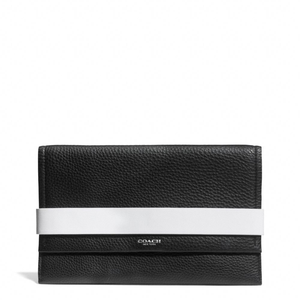 COACH F30164 Bleecker Edgepaint Leather Clutch SILVER/BLACK/WHITE