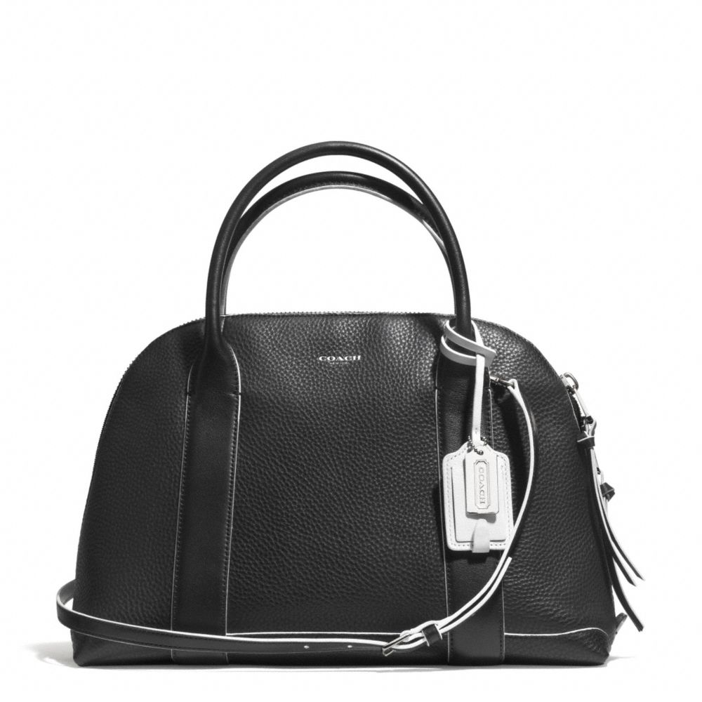 COACH F30165 BLEECKER EDGEPAINT LEATHER PRESTON SATCHEL SILVER/BLACK/WHITE