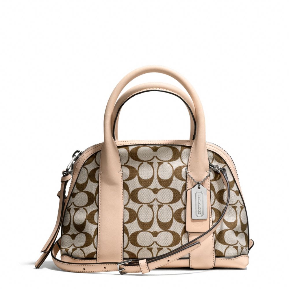 COACH F30167 - BLEECKER MINI PRESTON SATCHEL IN PRINTED SIGNATURE  SILVER/LT KHA MADEIRA/VCH