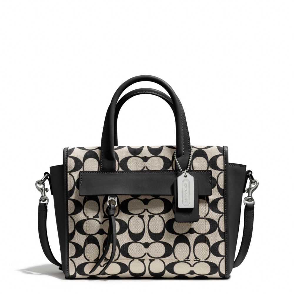 BLEECKER MINI RILEY CARRYALL IN PRINTED SIGNATURE - SILVER/LIGHT GOLDGHT KHAKI BLACK - COACH F30168