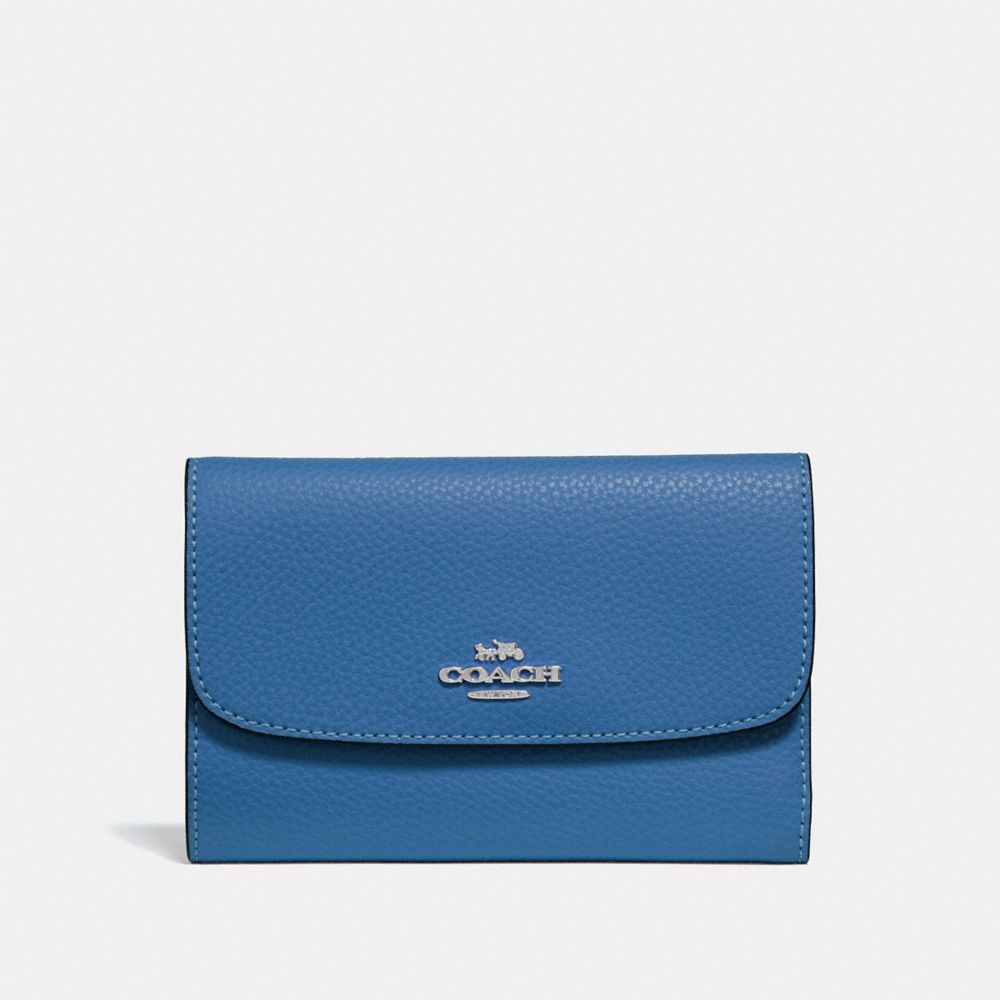 COACH MEDIUM ENVELOPE WALLET - SKY BLUE/SILVER - F30204