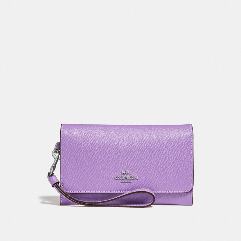 COACH FLAP PHONE WALLET - IRIS/SILVER - F30205