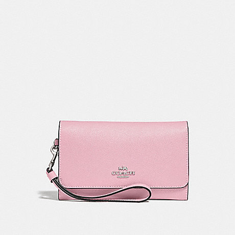 COACH FLAP PHONE WALLET - CARNATION/SILVER - F30205