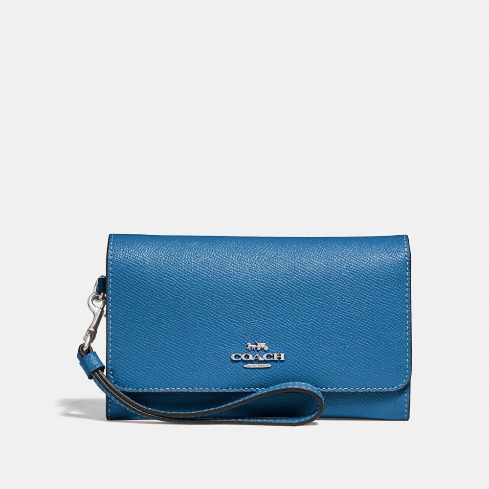 FLAP PHONE WALLET - SKY BLUE/SILVER - COACH F30205