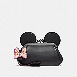 COACH F30212 - KISSLOCK WRISTLET WITH MINNIE MOUSE EARS ANTIQUE NICKEL/BLACK