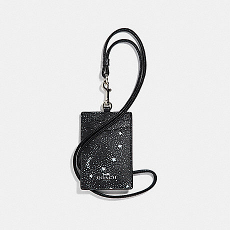 COACH ID LANYARD WITH CELESTIAL PRINT - SILVER/BLACK - f30251