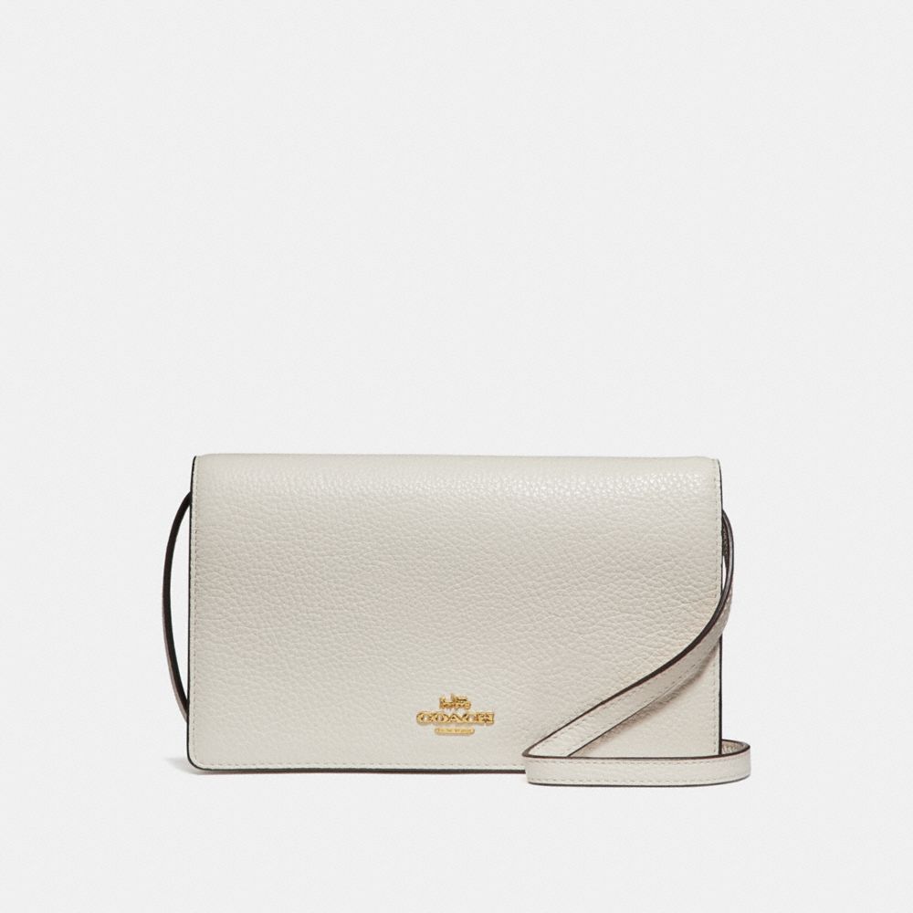 FOLDOVER CROSSBODY CLUTCH - f30256 - CHALK/LIGHT GOLD