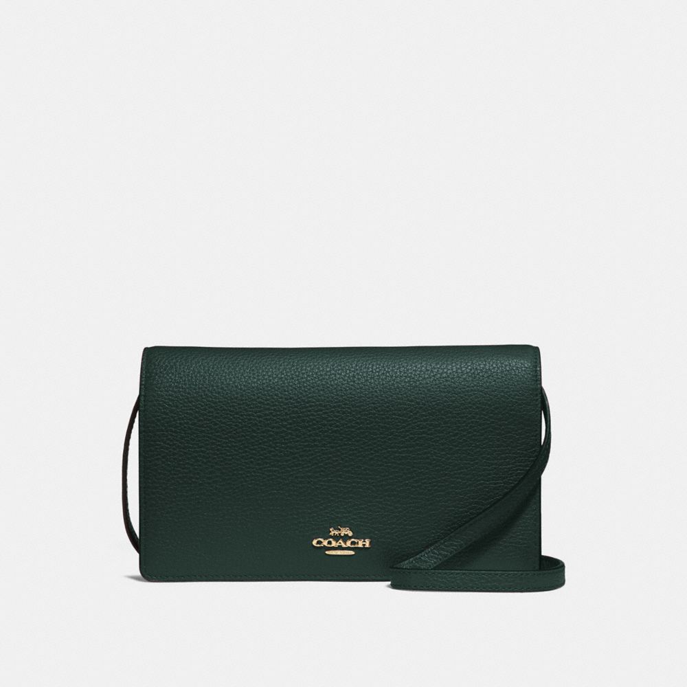 HAYDEN FOLDOVER CROSSBODY CLUTCH - IVY/IMITATION GOLD - COACH F30256