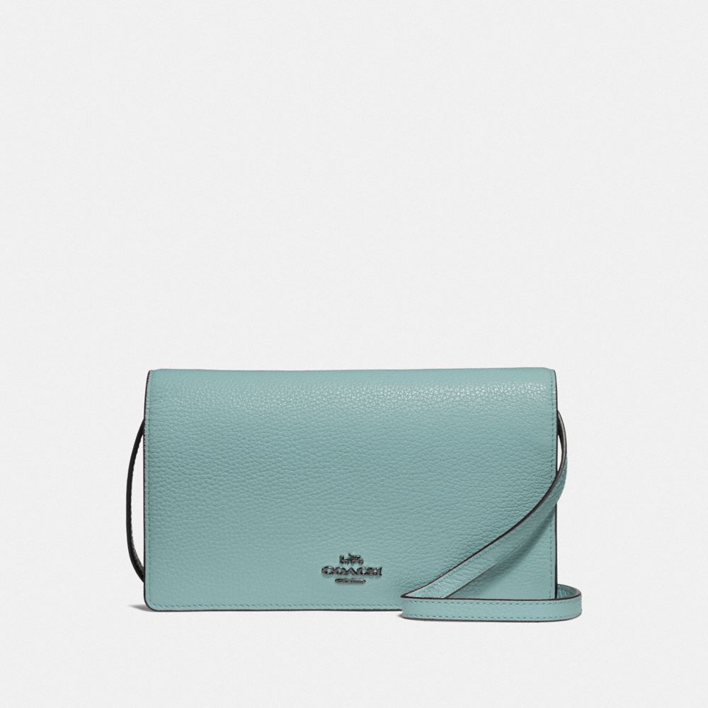 HAYDEN FOLDOVER CROSSBODY CLUTCH - F30256 - QB/SAGE