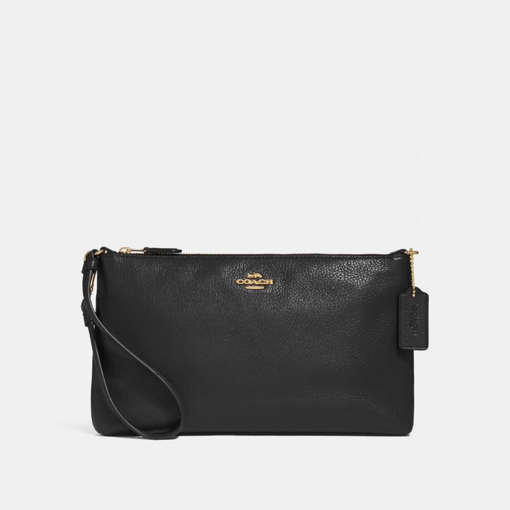 LARGE WRISTLET 25 - COACH f30257 - BLACK/IMITATION GOLD