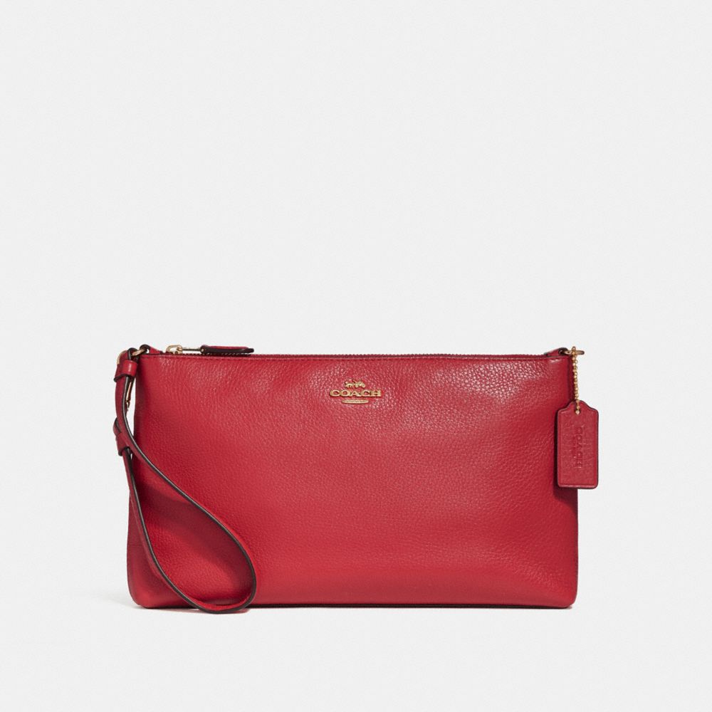 COACH F30257 Large Wristlet 25 TRUE RED/IMITATION GOLD