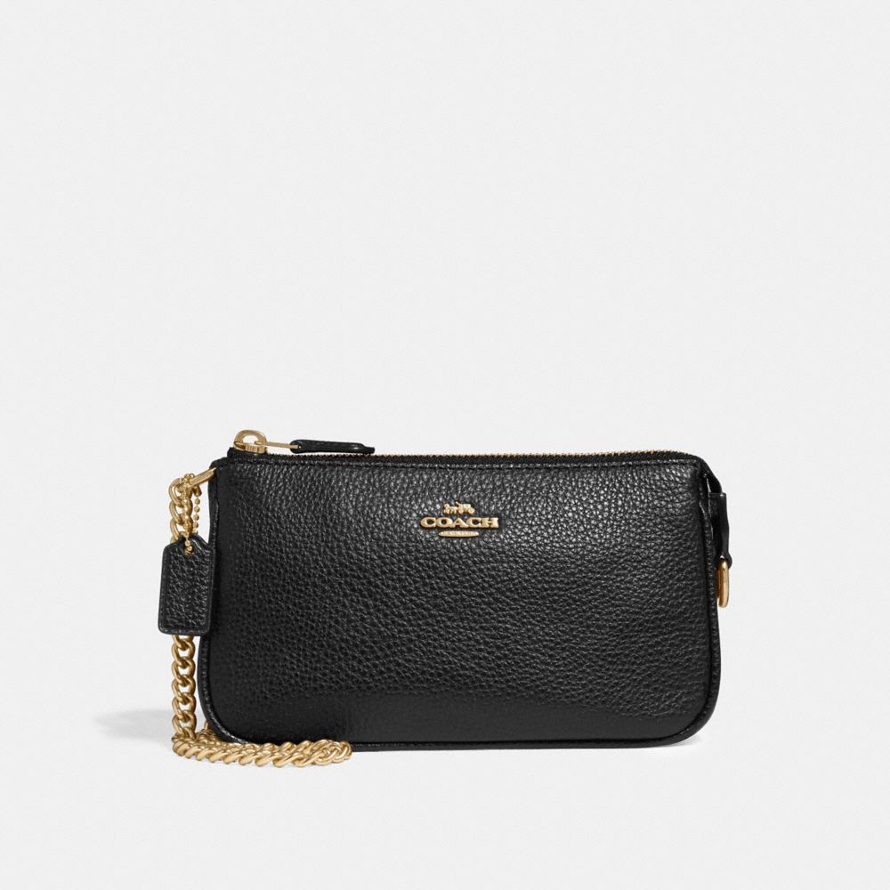 COACH LARGE WRISTLET 19 - BLACK/LIGHT GOLD - F30258