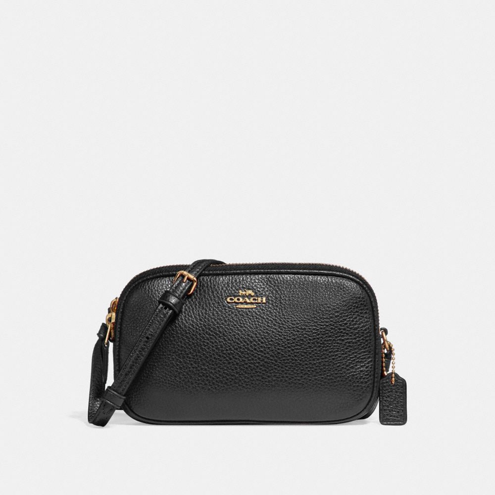 CROSSBODY POUCH - COACH f30259 - BLACK/IMITATION GOLD