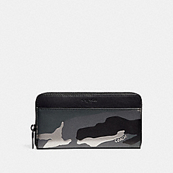 ACCORDION WALLET WITH METALLIC CAMO PRINT - COACH f30280 - GREY MULTI