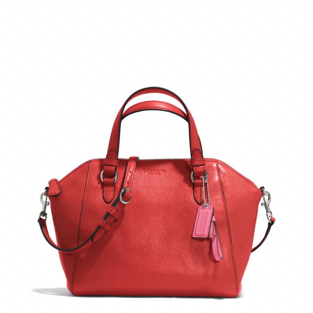 COACH F30281 Park Leather Mini Satchel SILVER/VERMILLION