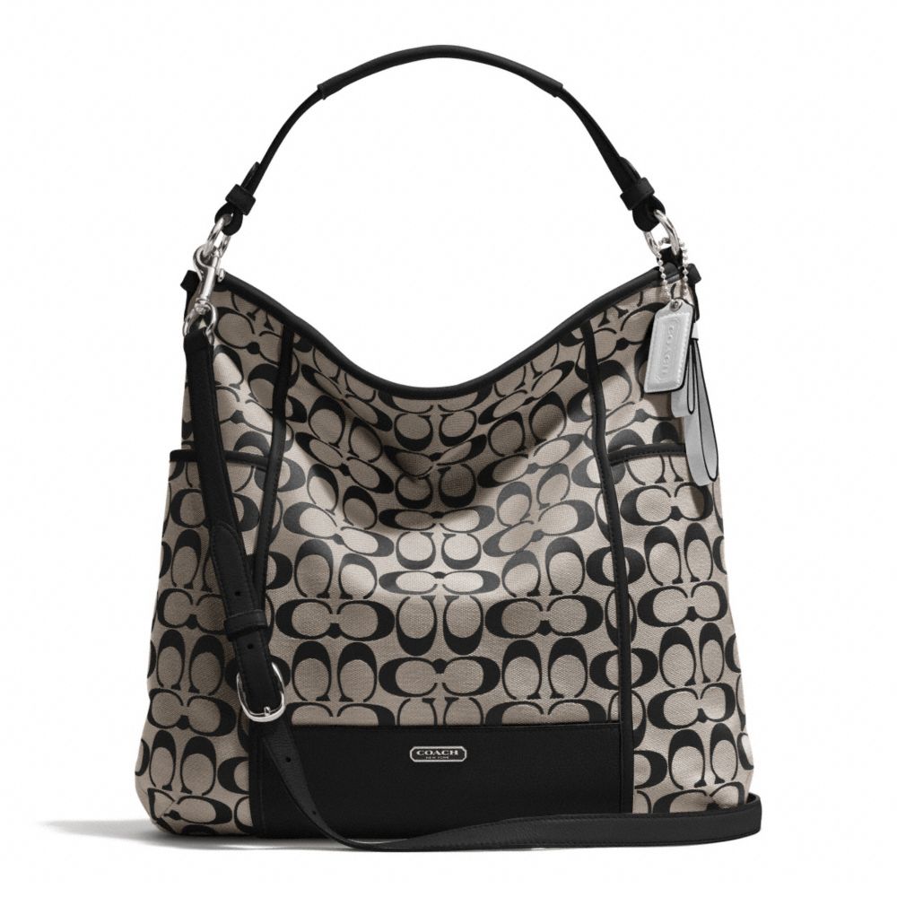 COACH F30341 Park Signature Hobo SILVER/BLACK/WHITE/BLACK