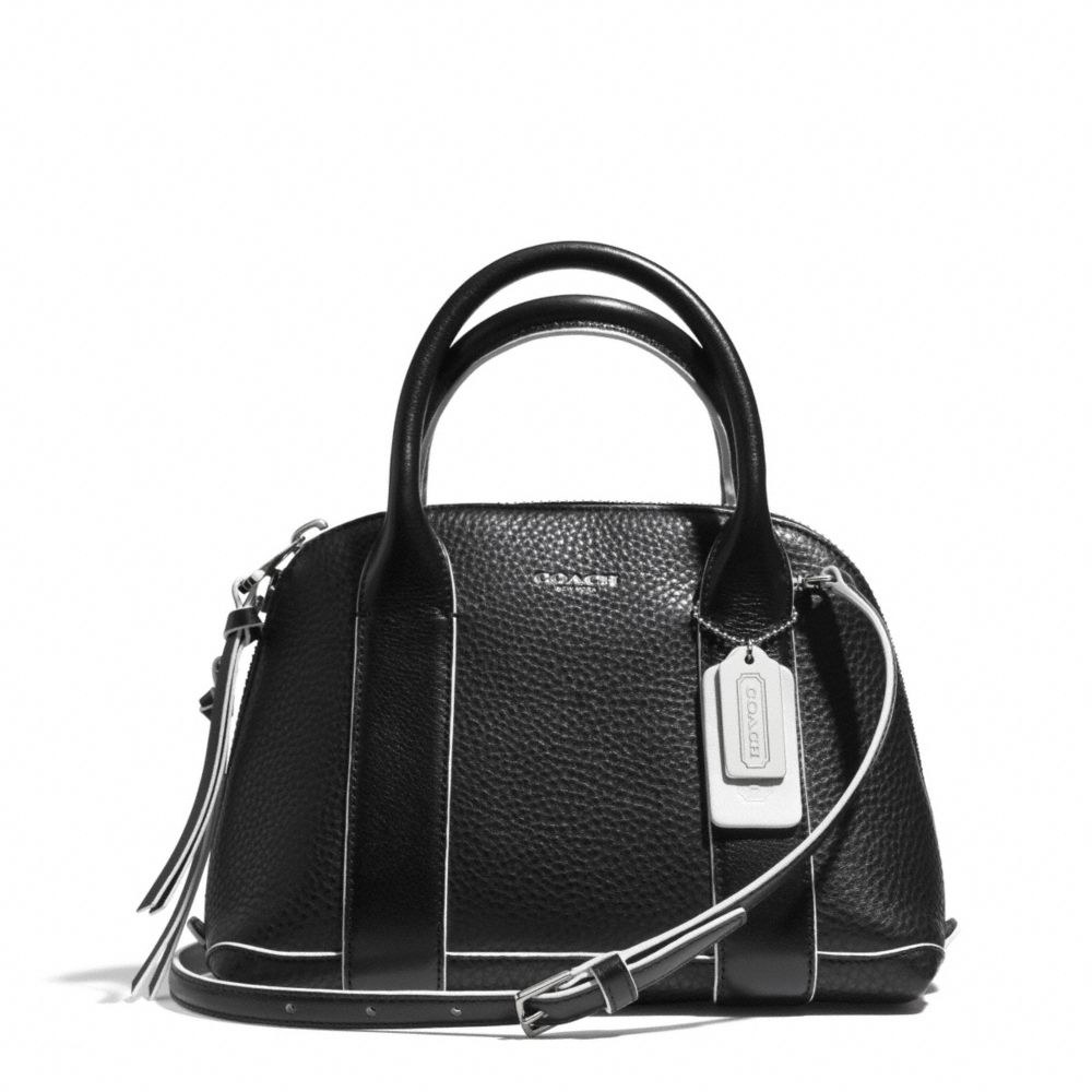 COACH f30344 BLEECKER EDGEPAINT LEATHER MINI PRESTON SATCHEL  SILVER/BLACK/WHITE