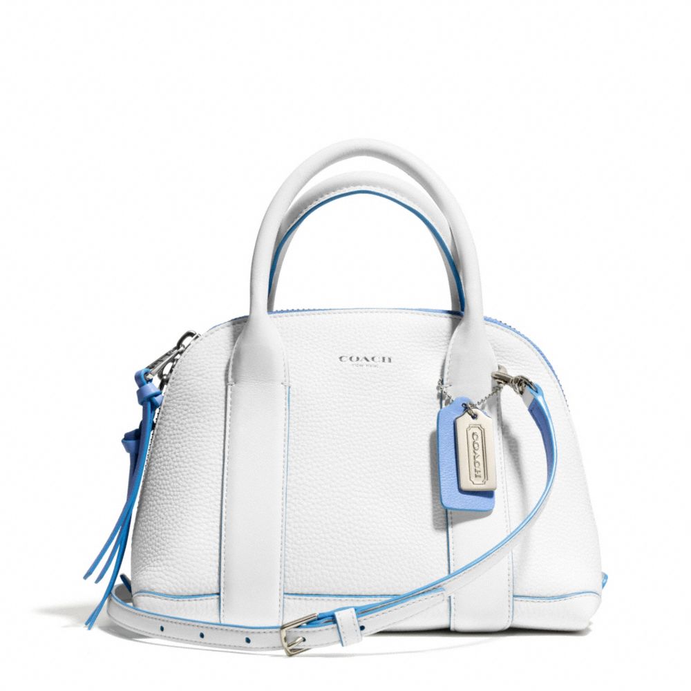 COACH BLEECKER EDGEPAINT LEATHER MINI PRESTON SATCHEL - SILVER/WHITE/BLUE OXFORD - F30344