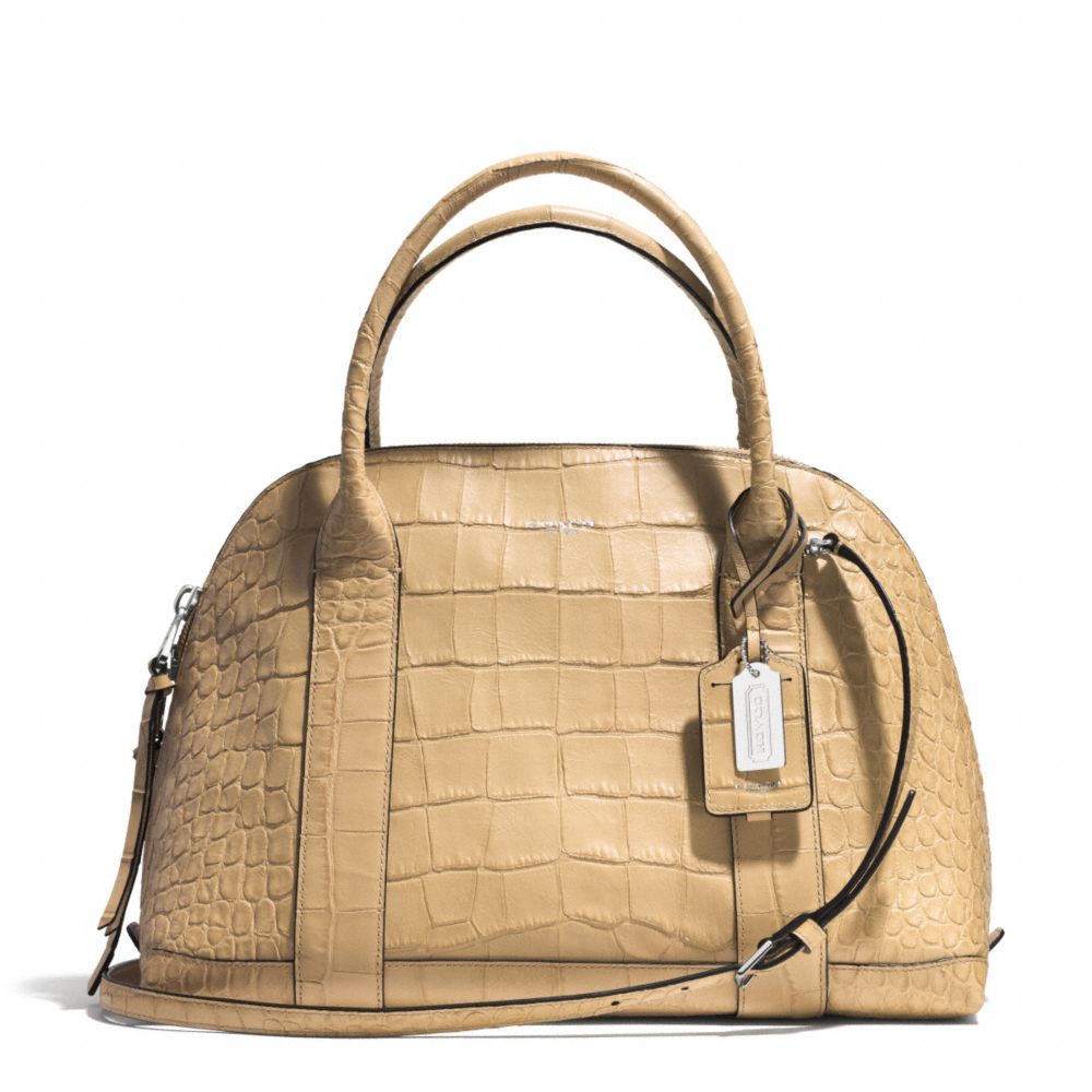 BLEECKER PINNACLE CROC EMBOSSED LEATHER PRESTON SATCHEL - SILVER/FWN - COACH F30345